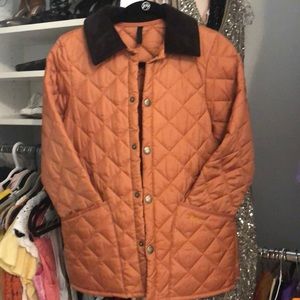 Orange Barbour coat